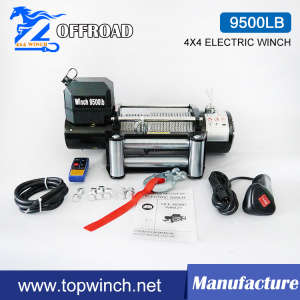 SUV 12V/24VDC Steel Gear Electric Winch with FCC (9500lbc-1)