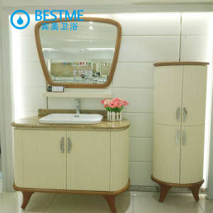 Bathroom Mirrored Cabinet with Side Cabinet (BF-8067)